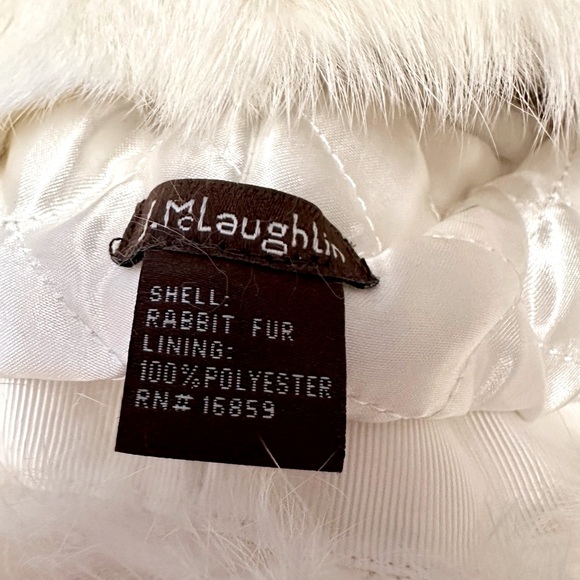 NWOT (tag is detached) J. McLaughlin White Rabbit Fur Crown Hat - Picture 2 of 7
